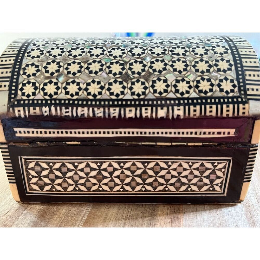 Egyptian Handmade Wood Jewelry Box Inlaid with Mother of Pearl​